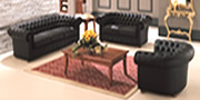 conjunto sofá chesterfield couro preto sofá chesterfield conjunto
