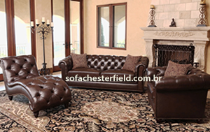 sofá chique de couro marrom escuro e chaise longue sofá chique de couro marrom escuro